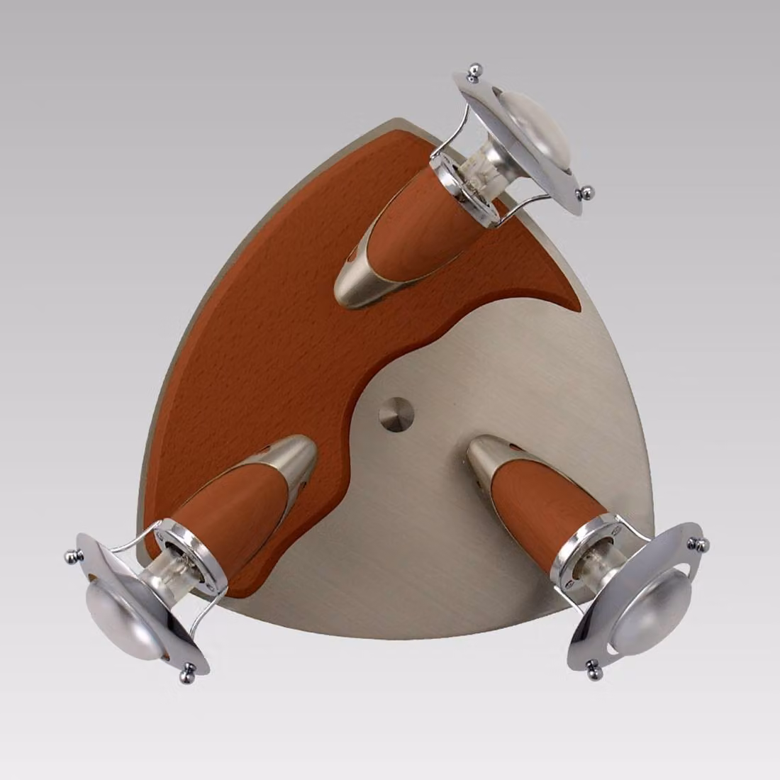 Plafoniera ZEUS 3xE14/R50/40W, nichel satinato/ciliegio L: 260, L: 130, H: 260, attacco E14/R50, dimmerabile