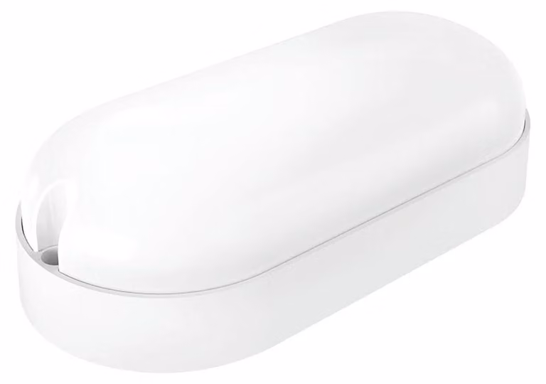 Lampada a LED da parete, forma ovale, bianca, 9W, grado di protezione IP65 con sensore, per uso esterno
