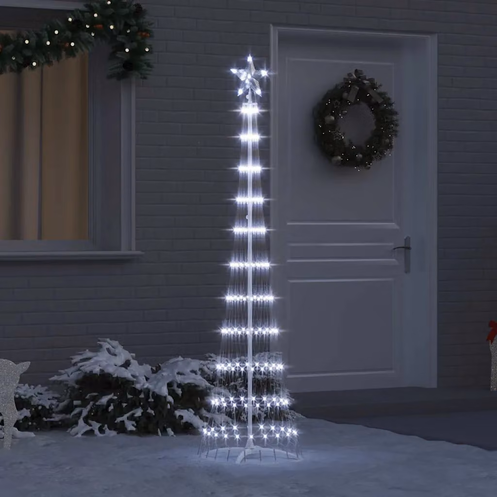 vidaXL Albero di Natale LED Bianco freddo 190 cm Metallo