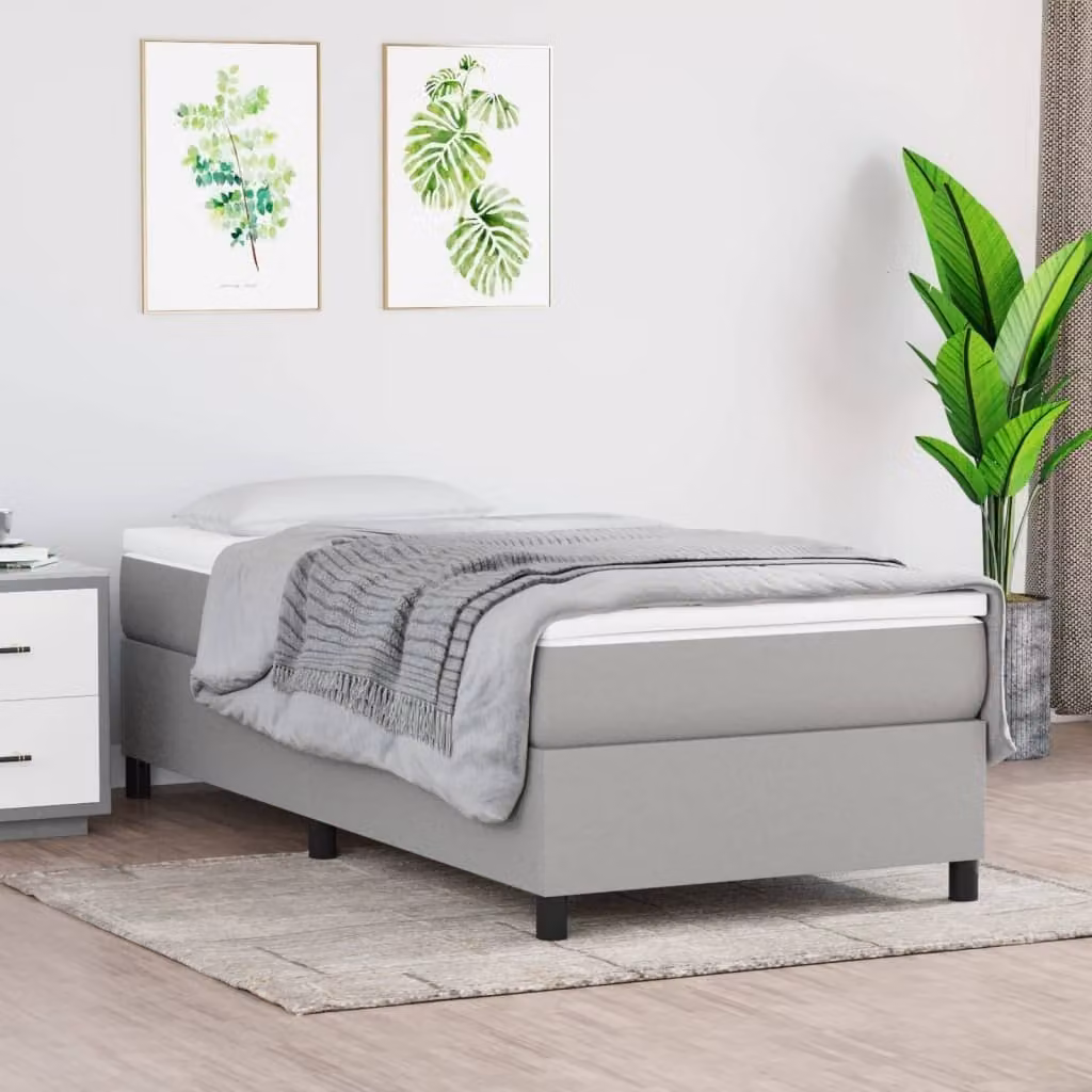 Maison Exclusive - Struttura Letto a Rete a Molle Grigio Chiaro 90x200 cm Tessuto