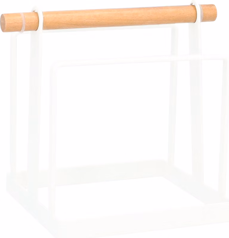 QUVIO Porta tagliere - Mensola - Mensola da cucina - Accessori da cucina - Metallo - Legno - Bianco - Marrone chiaro - 13 x 17,5 x 15,5 cm