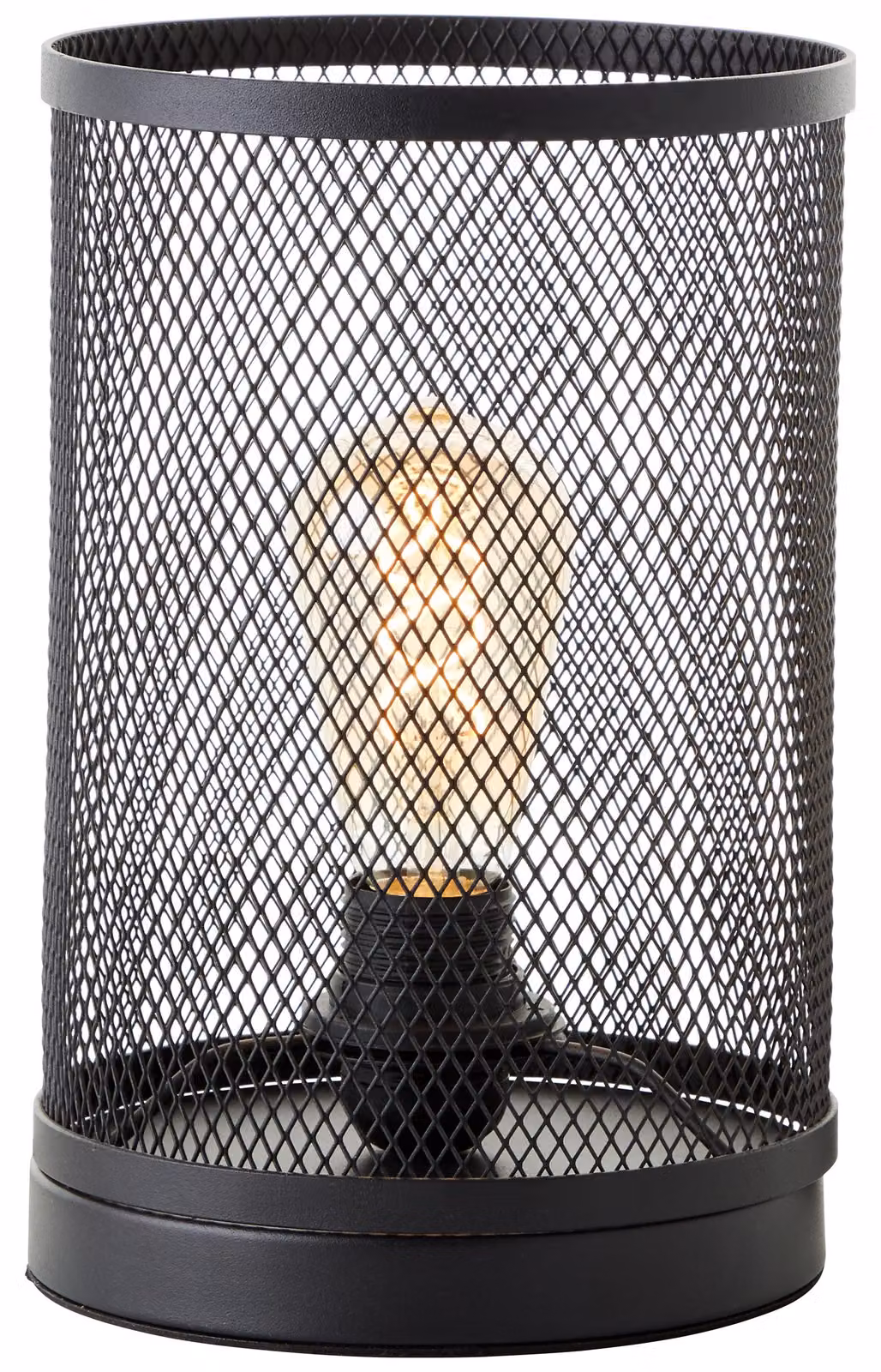 Lampada da tavolo a 1 luce, altezza 27,5 cm, diametro 18 cm, modello Maze, colore nero, materiale: corindone