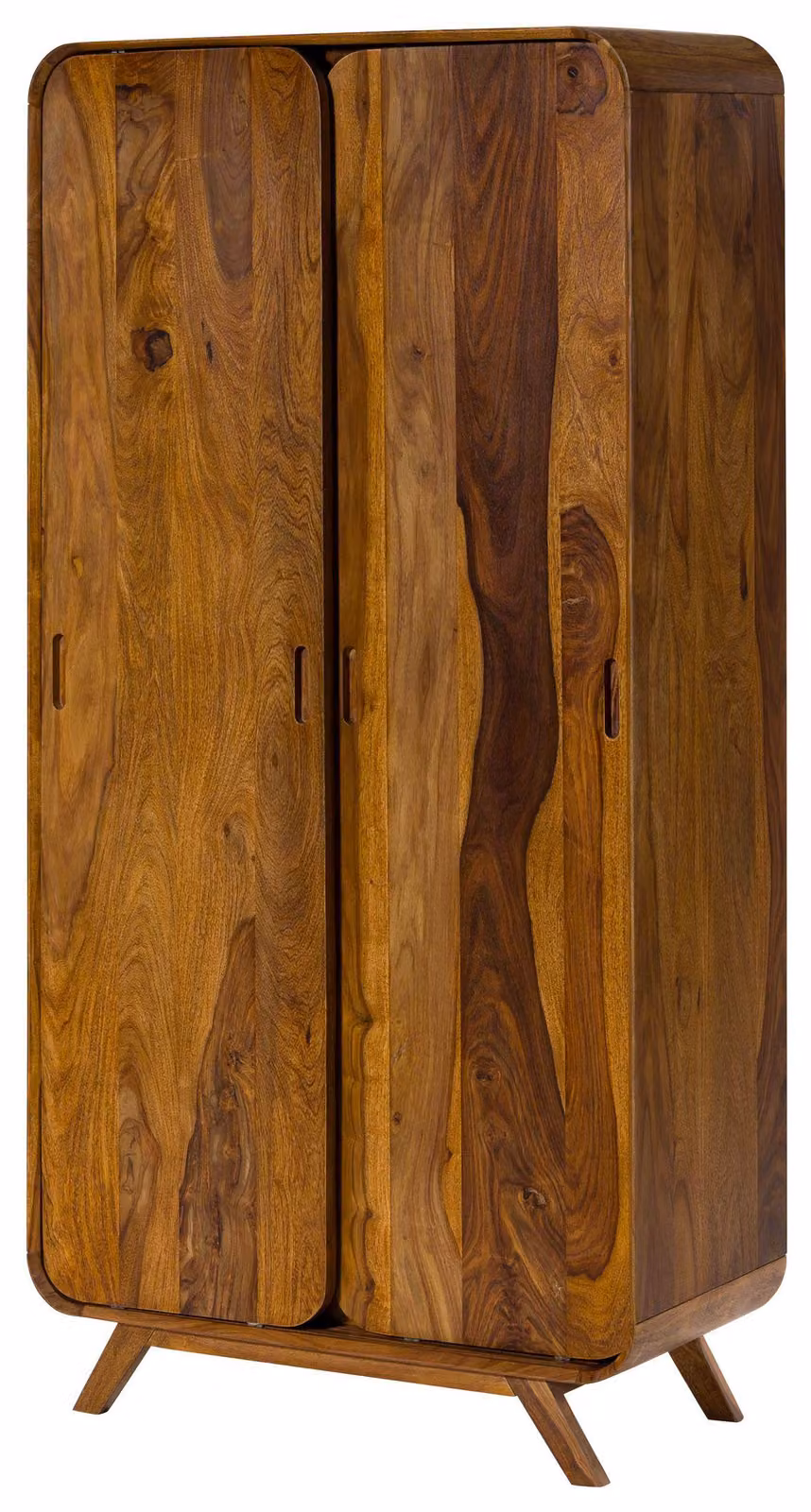 MASSIVMOEBEL24 | Armadio in legno di sheesham 90x45x180 laccato marrone chiaro MAILAND #111
