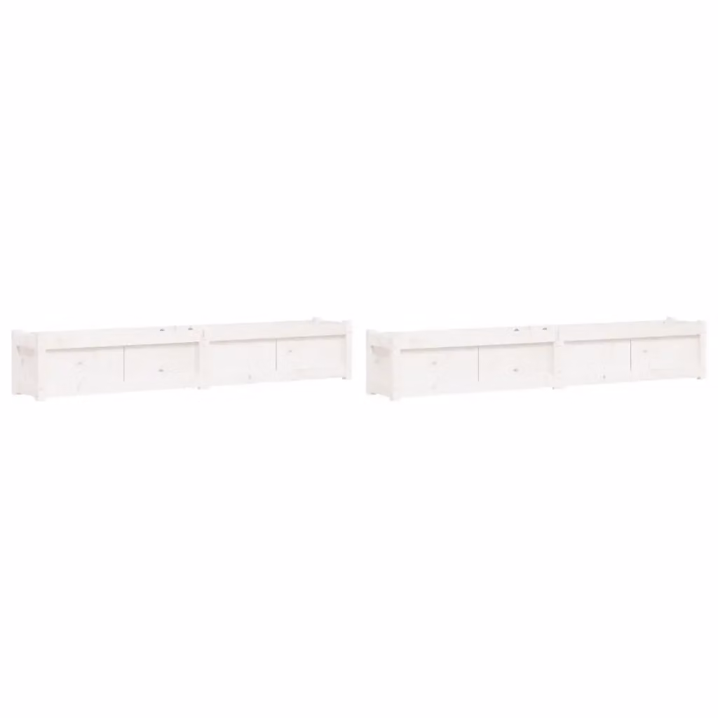 Set di 2 fioriere da giardino vidaXL in legno di pino bianco per orto o giardino ornamentale L/P/H: 180 x 31 x 31 cm – 2