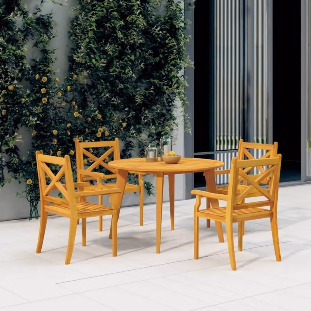Maison Exclusive - Tavolo da giardino Ø 110 x 75 cm in legno massello di acacia