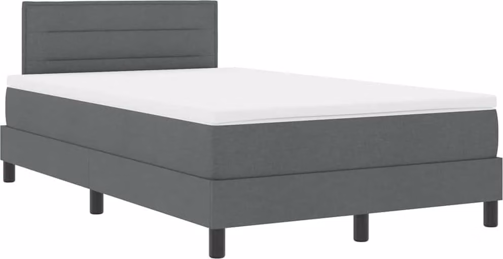 vidaXL Letto a molle con materasso grigio scuro 120 x 190 cm tessuto