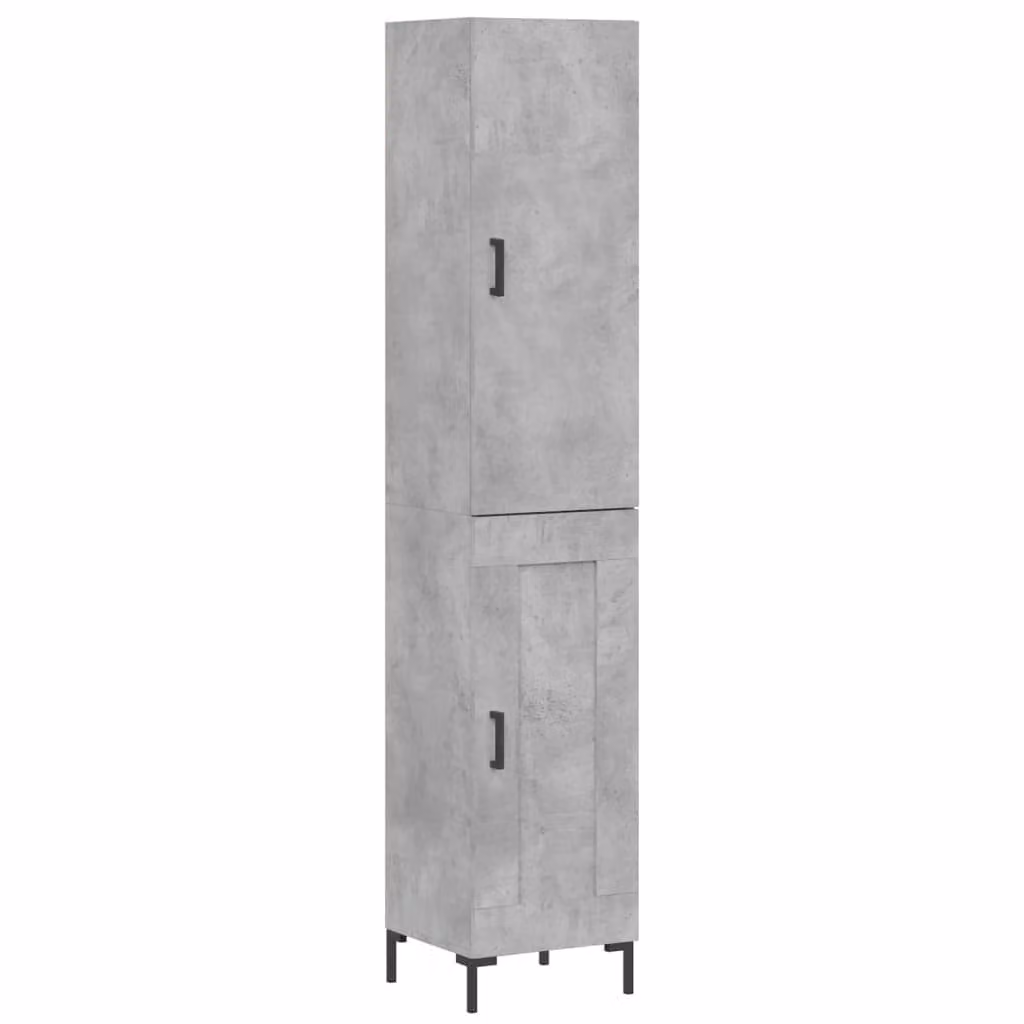 Credenza Grigio Cemento 34,5x34x180 cm in Legno Multistrato