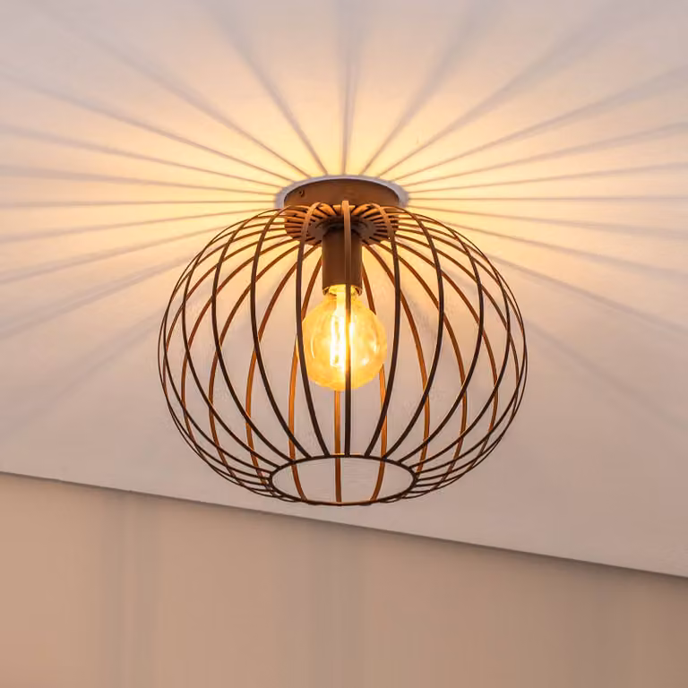 Plafoniera soffitto Cruce Argon, dimmerabile, Marrone / Ruggine, Soggiorno / Sala da pranzo, Metallo, Plafoniera