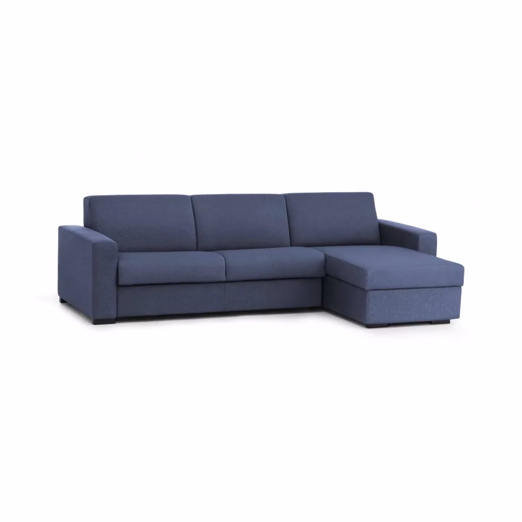 Divano ad angolo Azechiele Talamo Italia con penisola contenitore reversibile in tessuto blu L: 260 cm, P: 95 cm, H: 90 cm – 2