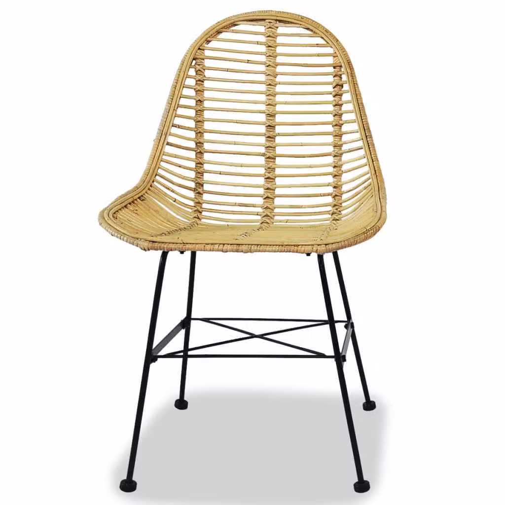 Sedie da pranzo 4 pezzi. Rattan naturale