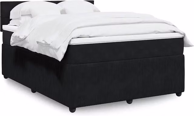 Giroletto a Molle con Materasso Nero 140x200 cm in Velluto 3287760