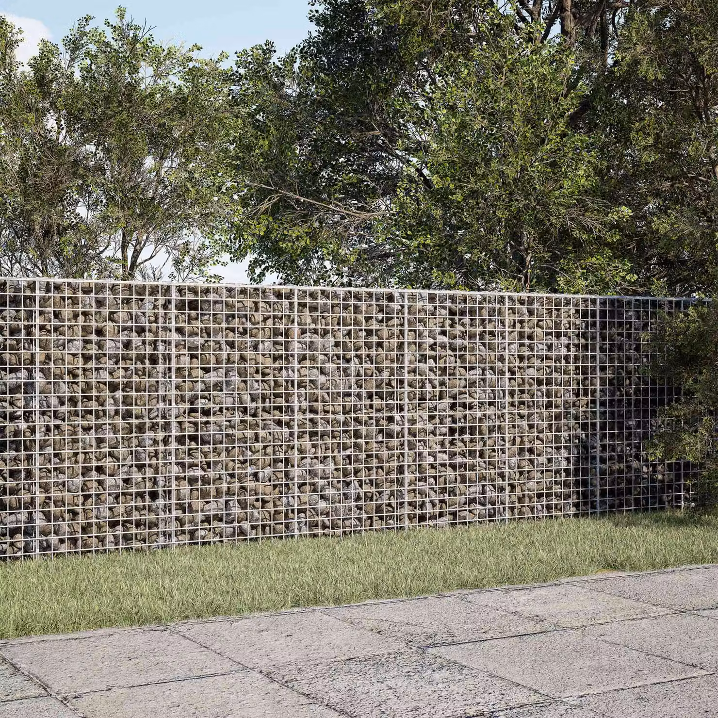 vidaXL Gabione con filo da 5 mm e rete da 5x5 cm 300x20x100 cm