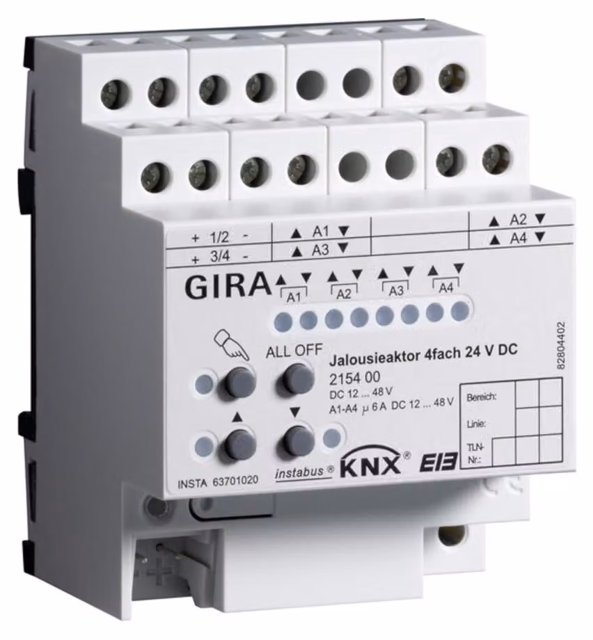 Attuatore per tende KNX 4x, 24V DC 215400