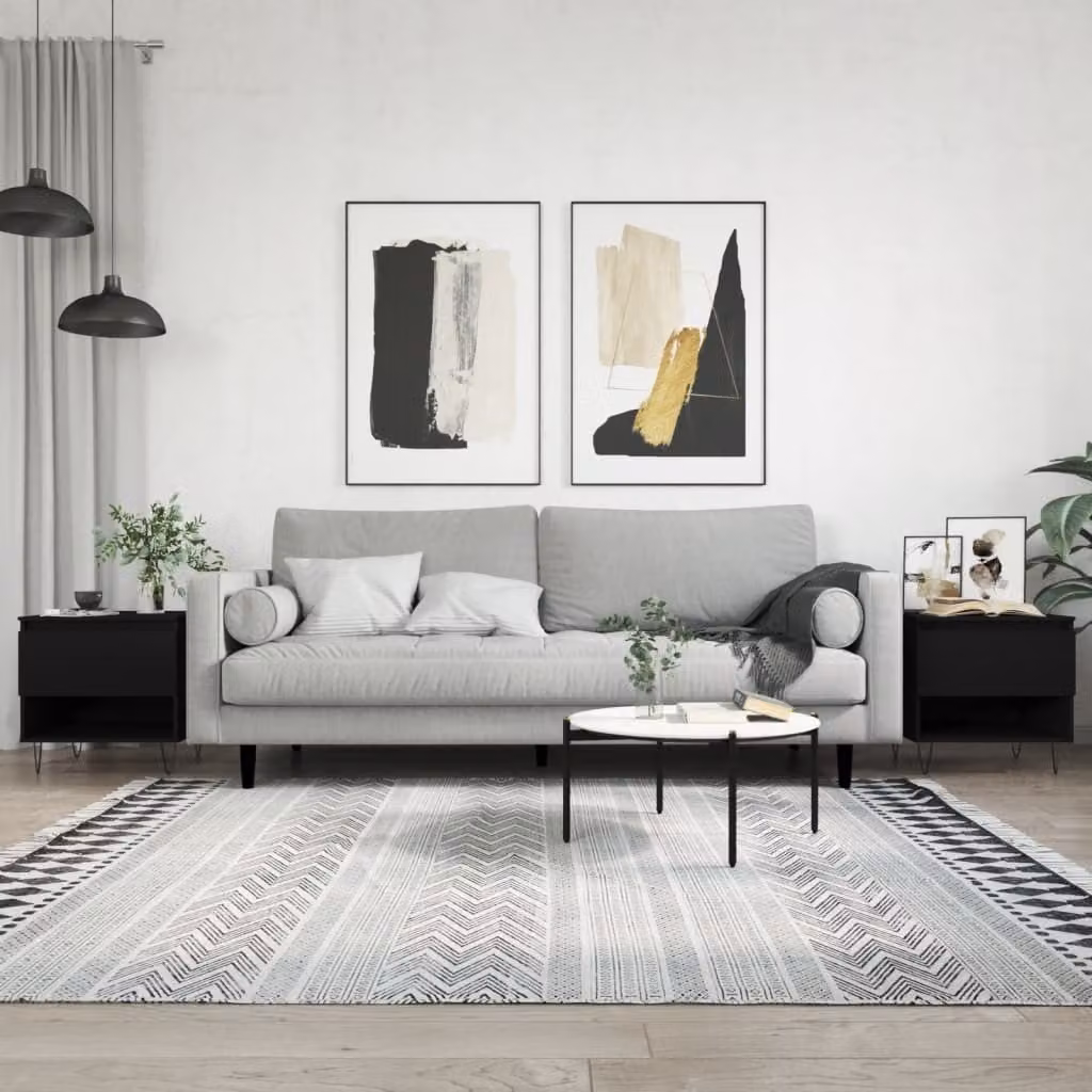 Maison Exclusive - Tavolini da salotto 2 pezzi Nero 50x46x50 cm Materiale ligneo