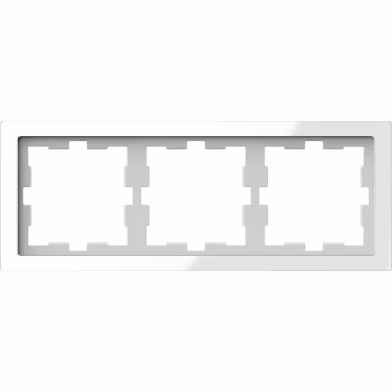 Merten MEG4030-6520 Cornice di copertura in vetro a 3 ingressi D-Life bianco cristallo
