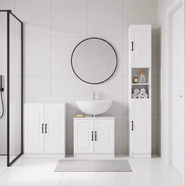 Set di armadietti da bagno in 3 pezzi UTRECHT Bianco Lucido 3417490