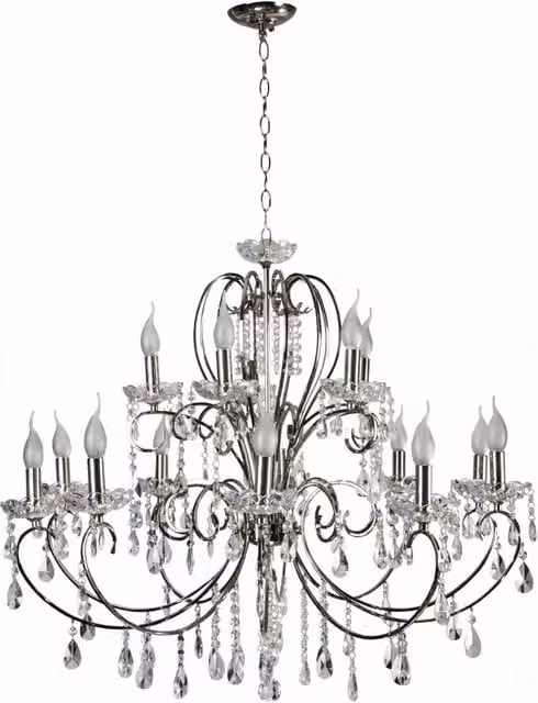 Lampadario cristallo metallo Candellux Aurora 15xE14 cromo