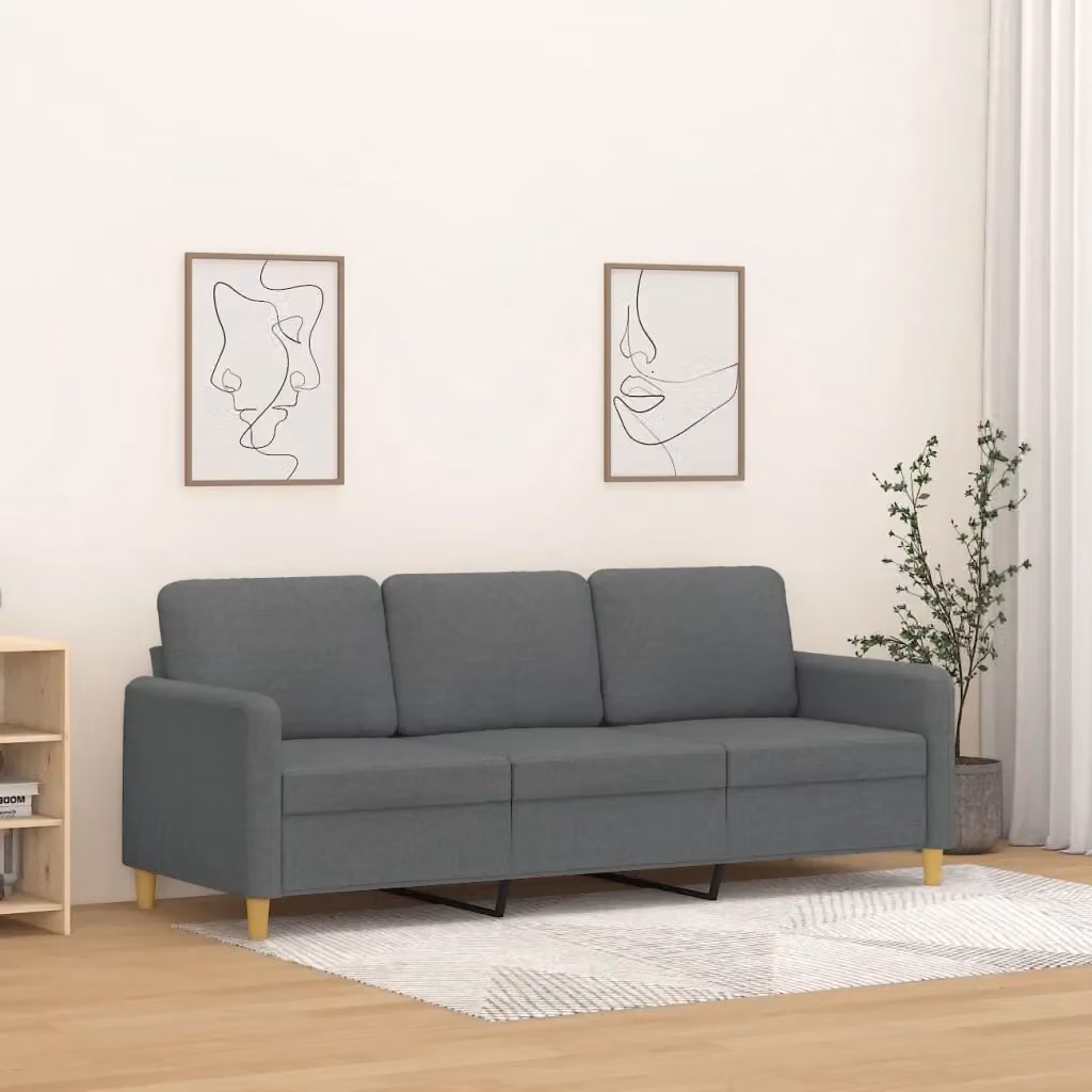 Divano moderno da soggiorno DESIGN IN in tessuto grigio L: 198 cm, P: 80 cm, H: 77 cm – 2
