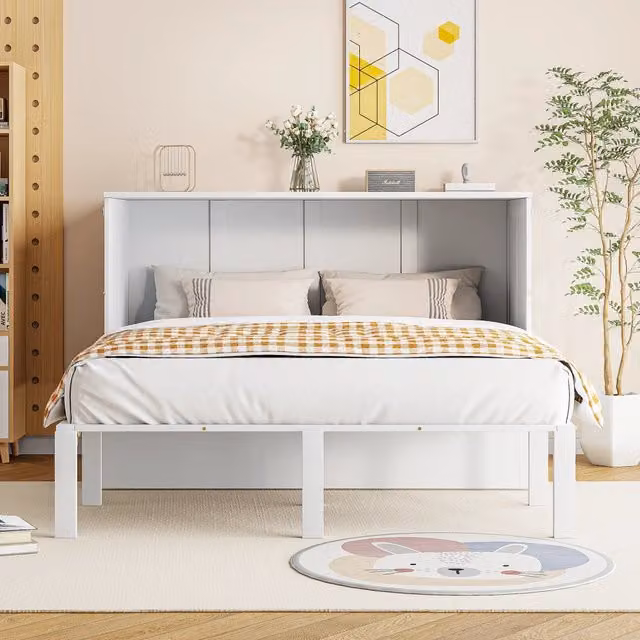 letto a scomparsa legno bianco 140 x 200 cm