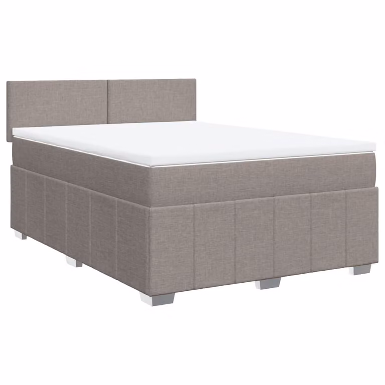 Giroletto a Molle con Materasso Tortora 140x190 cm in Tessuto