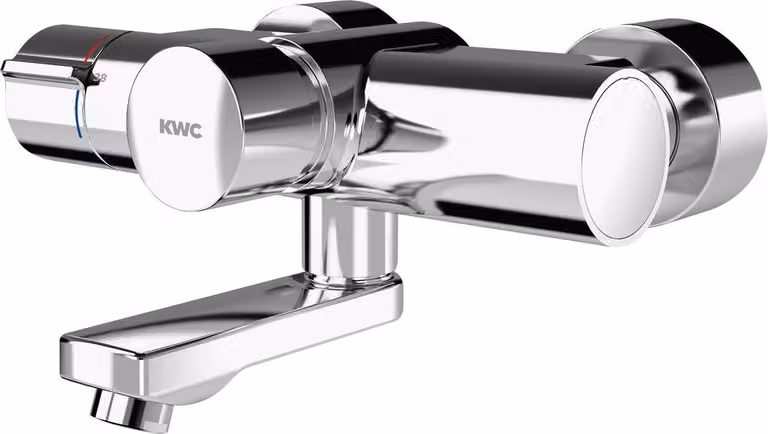 Miscelatore a parete KWC AR, F5, idr., termostatico, bocca girevole, 195 mm, per modulo C