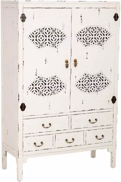 Armadio in legno bianco anticato 96x40x150h cm