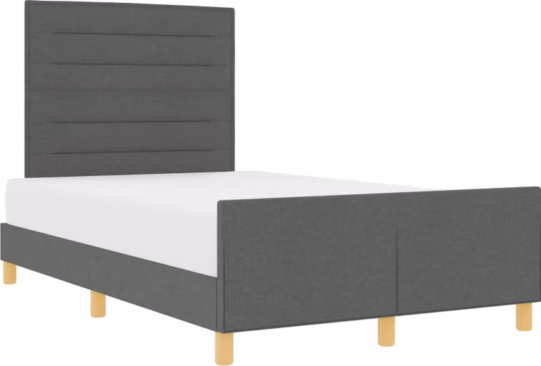 Struttura del letto Grigio scuro 120 x 200 cm Tessuto