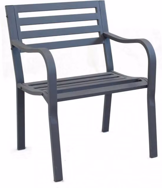 Poltrona Chloe Cosma moderna in metallo laccato per giardino e balcone, disponibile nei colori antracite, bianco e grigio, H: 85 cm, L: 60 cm, P: 80 cm – 1