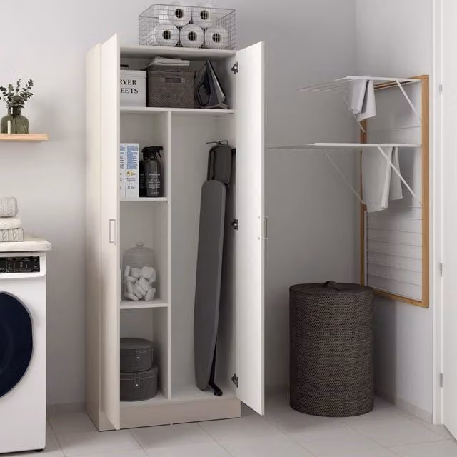 Soresina, Armadio Multiuso 2 Ante 3 Ripiani, 70x180h cm Beige Cashmere