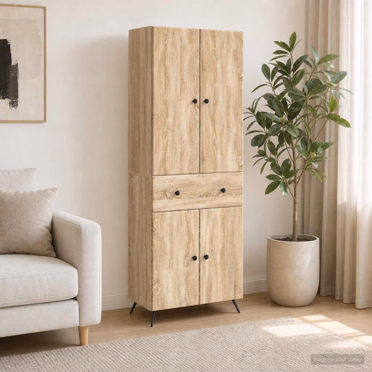 Set di 2 mobili moderni vidaXL in Rovere Sonoma marrone con scomparti multimediali