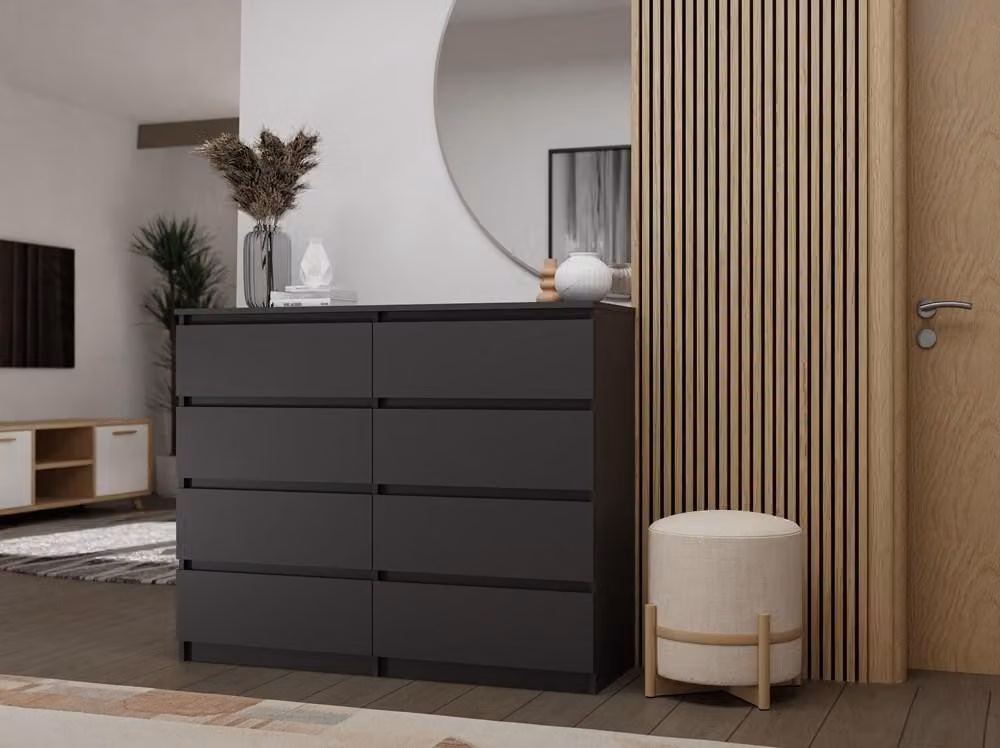 Comò, larghezza 120/140 cm, 8 cassetti