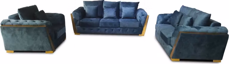 Sofagarnitur Chesterfield Couch Set 3+2+1 Möbel Stoff Sofa Couchen 3tlg.