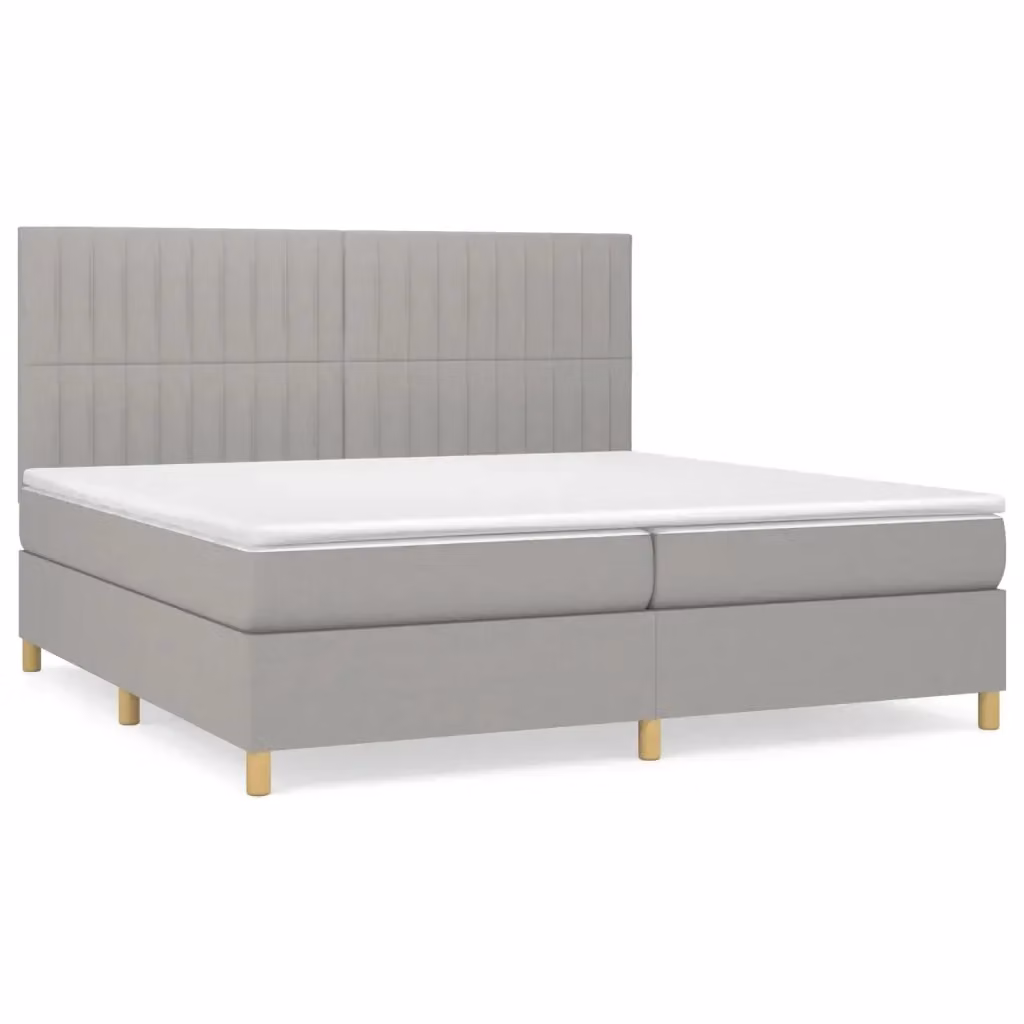 Letto Ibrido con Giroletto a Molle e Materasso vidaXL Grigio Chiaro e Bianco L/P/H: 200 x 200 x 31 cm – 2