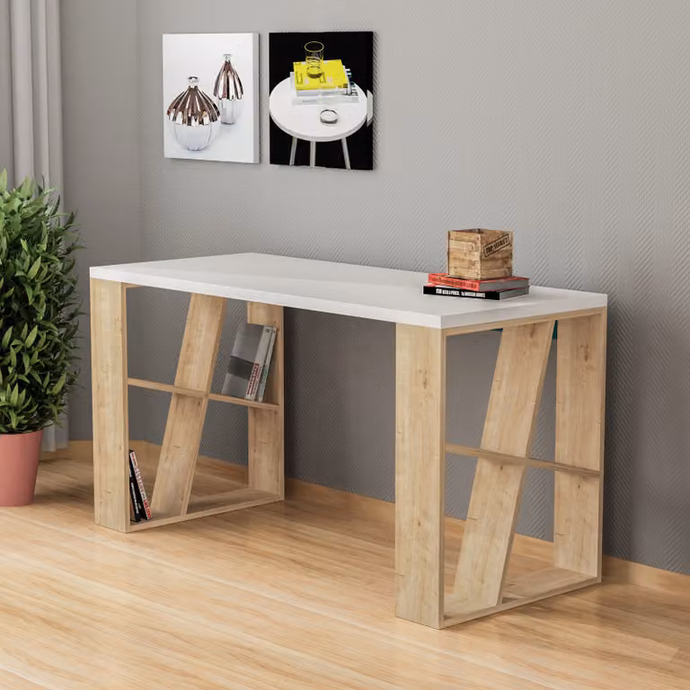Skye Decor, Honey- Honey DTE, bianco, rovere, tavolini da caffè, 75x140x60 cm, 100% pannello di particelle rivestito in melamina