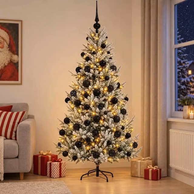 Albero di Natale artificiale con palline 210 cm 300 LED 3466419