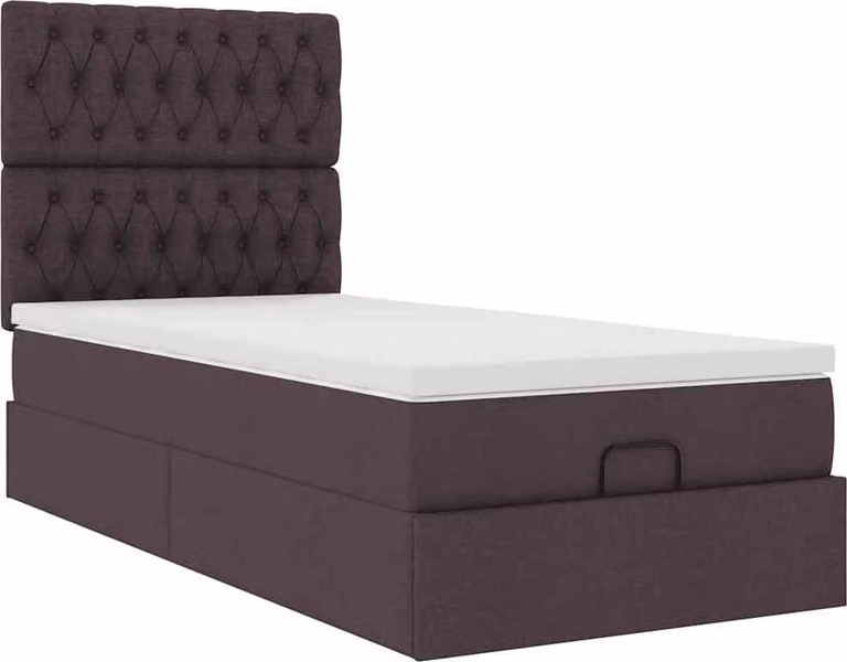 Struttura Letto Pouf con Materasso 90x190 cm in Tessuto