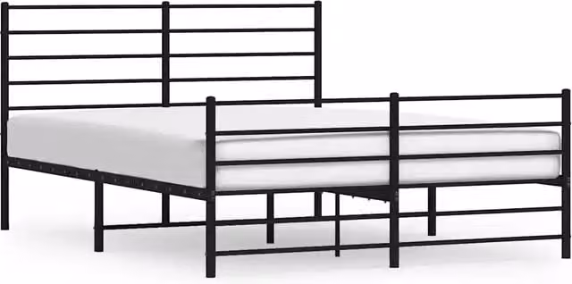 Letto matrimoniale con pediera in metallo nero L/P/H: 160 x 200 x 90 cm