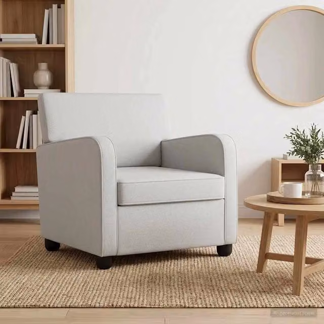 Poltrona Lounge Moderna in Velluto Grigio vidaXL con Braccioli – 1