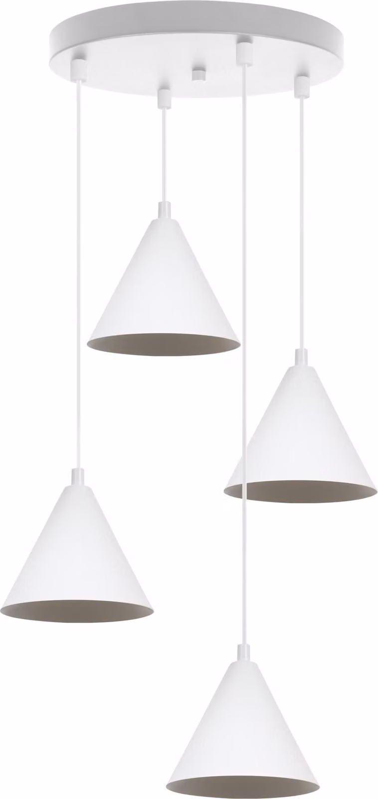 Lampada a sospensione SOHO bianca a 4 luci, 14 cm, E14
