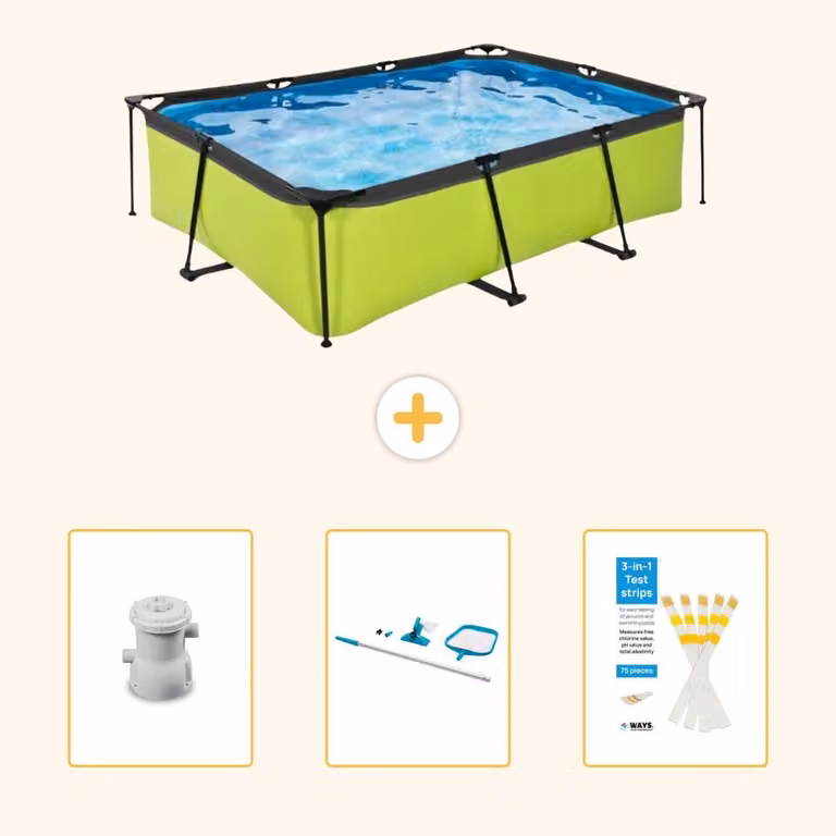 Piscina fuori terra rettangolare - 220x150x65 cm - 4 pezzi - Modello SCB82