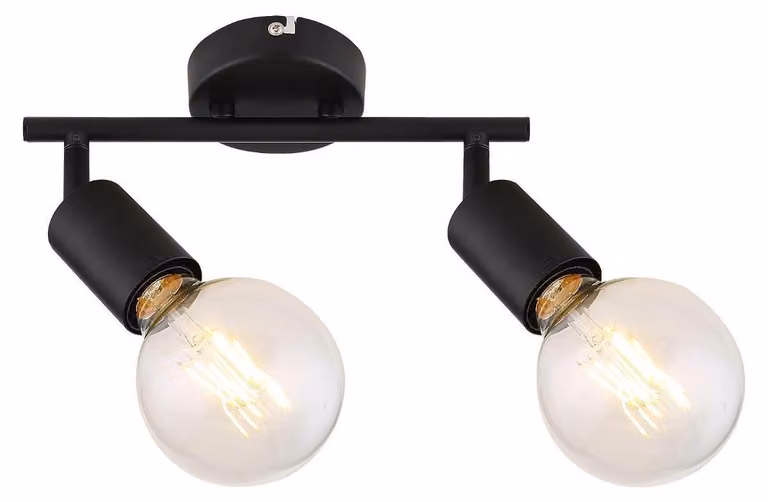 Lampada industriale da parete e soffitto E27 2x40W colore nero opaco 3987 Lamar Rabalux