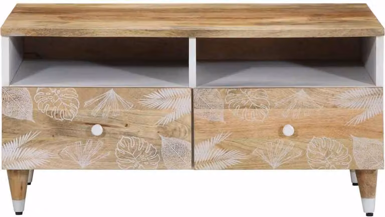 vidaXL Tavolino 80x54x40 cm in legno massiccio di mango