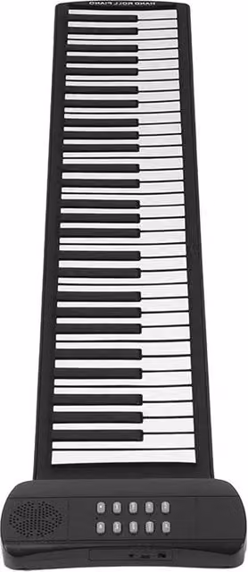 Tastiera Musicale Portatile a 61 Tasti con 16 Note, 6 Demo, Uscita MIDI e Altoparlante Integrato, Colore Nero, Ideale per Bambini e Principianti