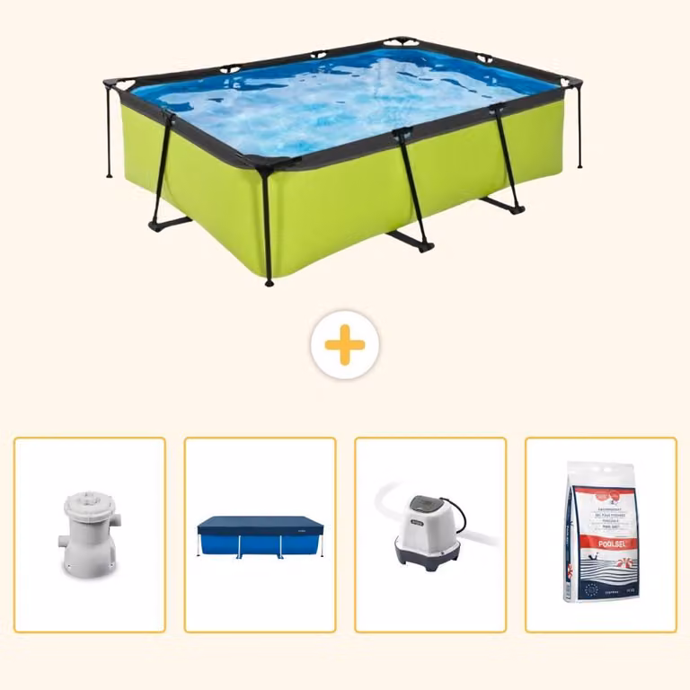 Piscina fuori terra rettangolare - 220x150x65 cm - 5 pezzi - Modello SCB53
