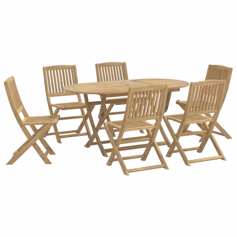 Set da Pranzo da Giardino 7 pz in Legno Massello di Acacia