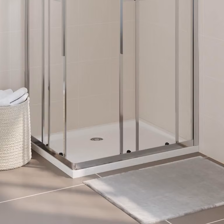 Piatto doccia rettangolare vidaXL in plastica bianca L: 70 cm, P: 90 cm