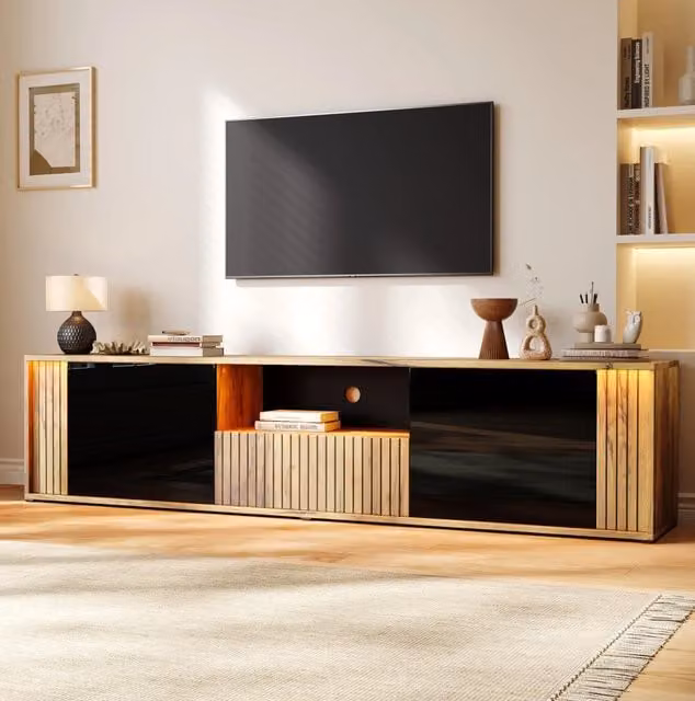 Mobile TV 180 cm con LED Bluetooth, 2 ante e cassetto
