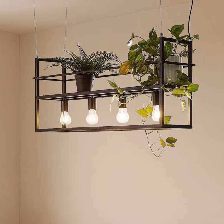 Lampada a sospensione Grisela Lindby, dimmerabile, Nero, Soggiorno / Sala da pranzo, Metallo, Moderno, Lampada a sospensione
