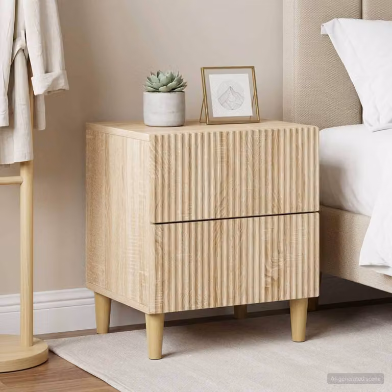 Set di 2 Armadi da Notte vidaXL in Rovere Sonoma, L 43 cm x P 34,5 cm x H 48 cm