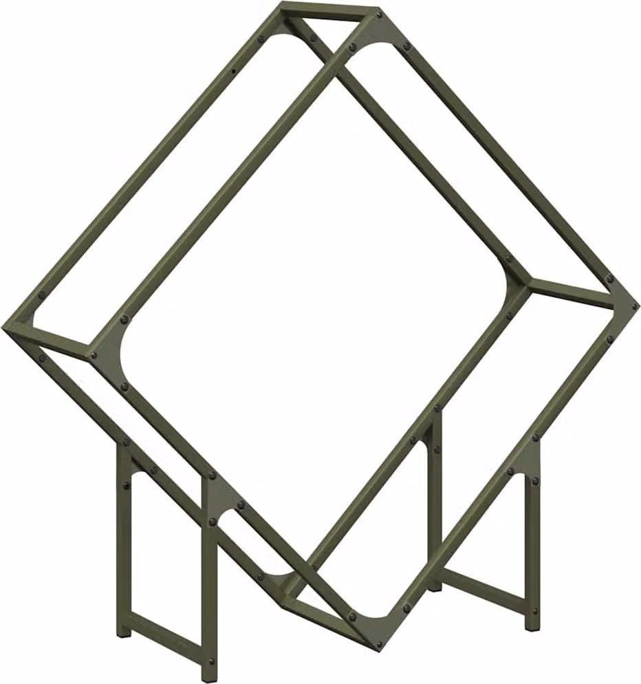 Rastrelliera per Legna da Ardere Verde Oliva 80x25x80 cm